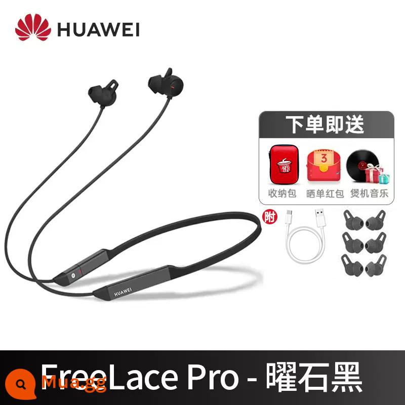 Tai nghe Bluetooth thể thao không dây Huawei FreeLace Pro treo cổ loại dây buộc giảm tiếng ồn chủ động chính hãng - hắc diện thạch