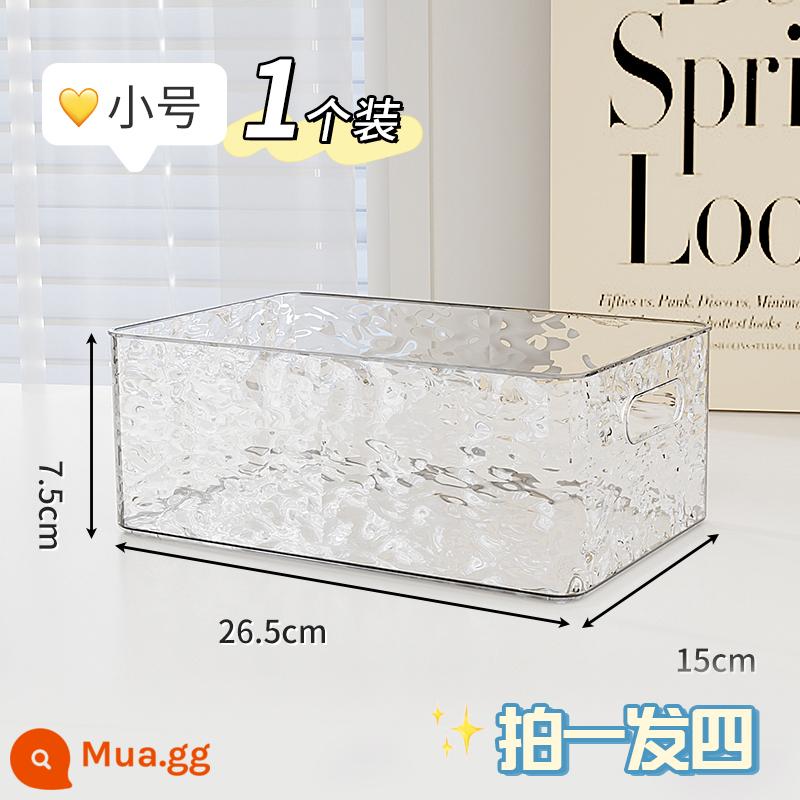 Máy Tính Để Bàn Hộp Bảo Quản Acrylic Hộp Trong Suốt Đồ Ăn Nhẹ Sản Phẩm Chăm Sóc Da Đồ Lặt Vặt Giỏ Bàn Mỹ Phẩm Kệ Giá Đựng Đồ - Loại dây đeo trong suốt mới di động [Water Ripple Small] bắn một phát bốn