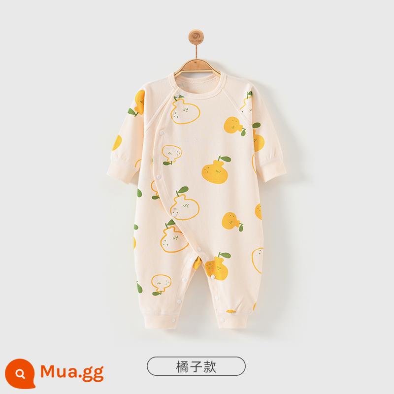 Nhiều Màu Sắc Phòng Bé Quần Áo Jumpsuit Mùa Xuân Và Mùa Thu Cho Bé Bộ Đồ Mùa Thu Sơ Sinh Mùa Thu Nguyên Chất Cotton Dài Tay Rompers - quýt