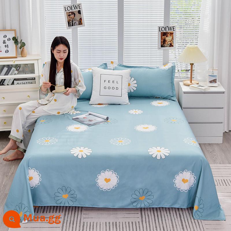 Tấm ga trải giường cotton đã giặt một mảnh mùa đông đôi chải chăn đơn Kang vỏ gối đơn ký túc xá sinh viên giường đơn ba món - Rực rỡ và đầy màu sắc