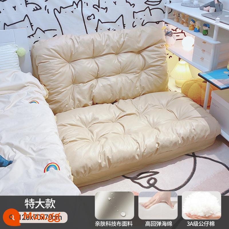 Sofa lười có thể nằm và ngủ trên chiếu tatami phòng ngủ đơn và đôi gấp sofa giường đôi ghế ban công giải trí - Chất độn bông búp bê và màu be cực lớn [120*260]