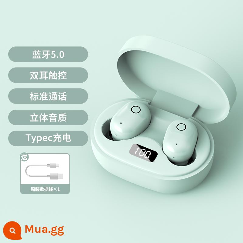 Tai nghe bluetooth bé gái giá rẻ mẫu dễ thương true wireless 2022 in-ear mini mới chất lượng âm thanh siêu tốt pin dài hàng chính hãng phù hợp huawei apple oppo millet vivo - Màu xanh huỳnh quang [chất lượng âm thanh nổi + cuộc gọi tiêu chuẩn]