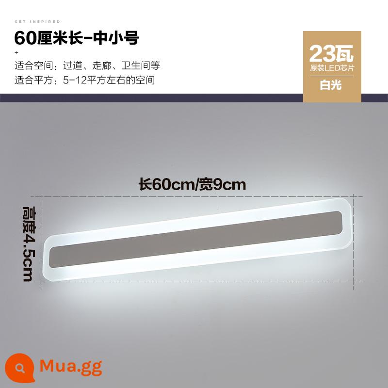 Gương Trước Đèn Led Đơn Giản Hiện Đại Phòng Tắm Phòng Thay Đồ Cá Tính Sáng Tạo Dây Gương Đèn Bắc Âu Gương Trang Điểm Tủ Ánh Sáng - Trắng 60CM ánh sáng trắng 23W