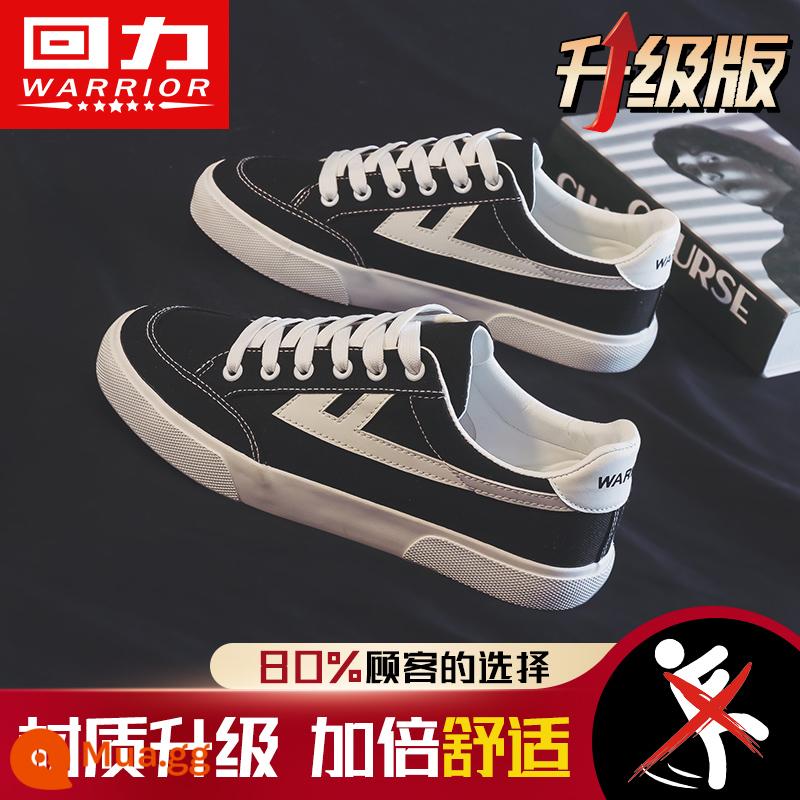 Kéo Lại Giày Nam Giày Vải Nam Mùa Xuân Bùng Nổ Giày Sneaker Thường Ngày 2023 Giày Trắng Thoáng Khí Hợp Thời Trang Mới - Đen (nâng cấp)