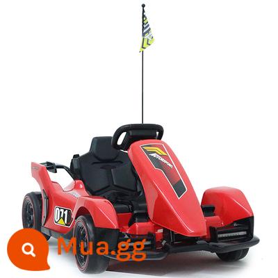 Trẻ em go-kart thương mại điều khiển từ xa nam lưới cảm ứng màu đỏ xe điện bốn bánh trôi đồ chơi trẻ em có thể ngồi người lớn - DLS màu đỏ đạt tiêu chuẩn với 12V+điều khiển từ xa+không thể trôi