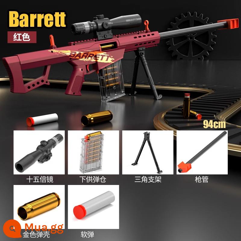 Barrett vỏ-ném mềm đạn súng mô phỏng 98k súng bắn tỉa đồ chơi trẻ em bé trai ăn gà thiết bị đầy đủ mô hình - Tiêu chuẩn Barrett cực lớn [Đỏ]