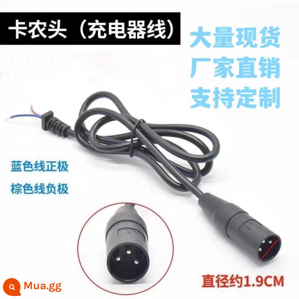 Pin lithium xe điện XLR sạc dòng đầu ra ba lõi ổ cắm XLR nam và nữ ổ cắm cổng sạc phụ kiện - Cáp đầu ra nam XLR dài 80 cm