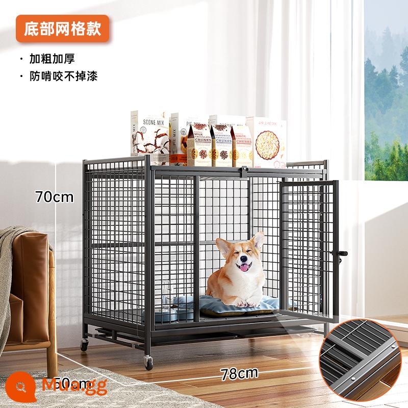 Chuồng chó chó lớn trong nhà collie biên giới trung bình chuồng chó thú cưng chó nhỏ chó tha mồi vàng chuồng chó có nhà vệ sinh - [Lưới dày] 78*50*70 (áp dụng trong vòng 30 pound)