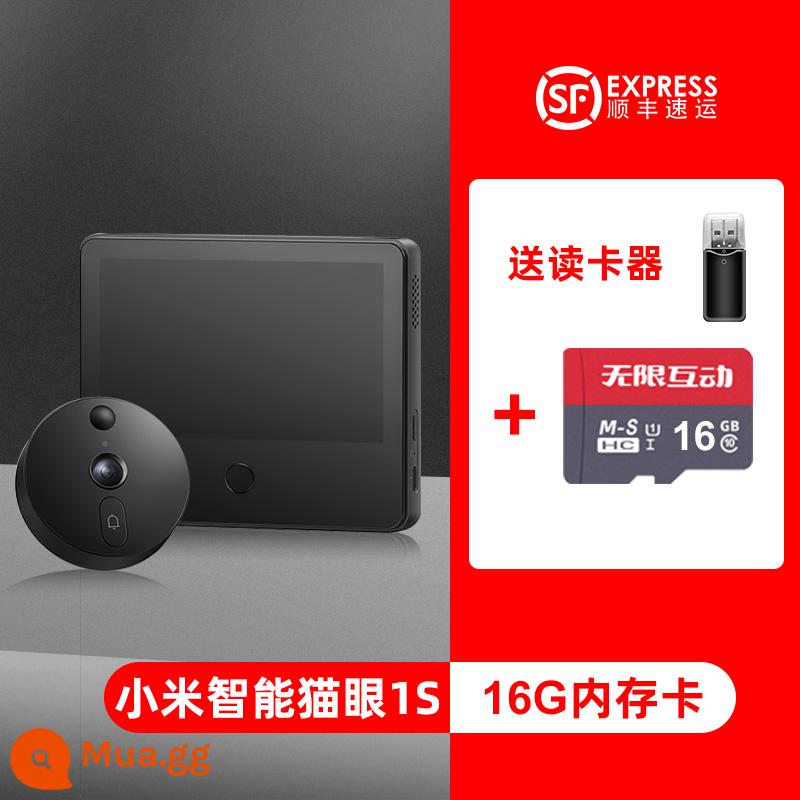 Xiaomi Smart Cat Eye 1S Gate Bell thông minh điện tử không dây nhà máy ảnh điều khiển từ xa Giám sát thông minh Tầm nhìn ban đêm chống lại cửa - [SF Express] Thẻ Xiaomi Smart Maoyan 1S+16GB đi kèm đầu đọc thẻ