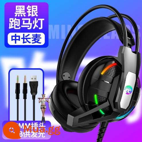 Tai nghe gắn trên đầu Youbo USB7.1 ăn gà bass nặng phát sáng tai nghe trò chơi máy tính chống bạo lực tai nghe có dây lúa mì dài - Tai nghe dạ quang 3,5 mm