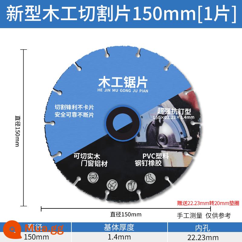 Mới Gỗ Điện Lưỡi Cưa Máy Xay Phi Lê Lưỡi Cắt Full Hợp Kim Bảng Gỗ Nhôm Nhựa PVC Đặc Biệt 4 Inch - 6 inch 150mm*22,23 lỗ [1 cái] + vòng giảm