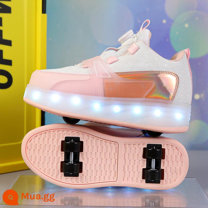 Heelys Giày Bé Gái Lăn 4 Bánh Internet Người Nổi Tiếng Sáng Lên Mùa Xuân 2024 Mới Trẻ Em Trượt Giày Bé Trai Giày Thể Thao - 19626 giày cao gót bốn bánh mỳ gạo