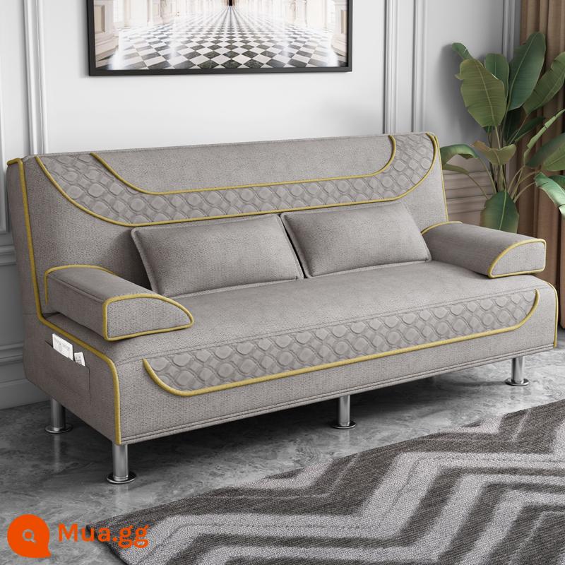 Sofa giường gấp đôi sofa đa năng cho thuê nhà căn hộ nhỏ sofa giường đơn đôi có thể tháo rời và giặt được - Màu xám nhung thoải mái