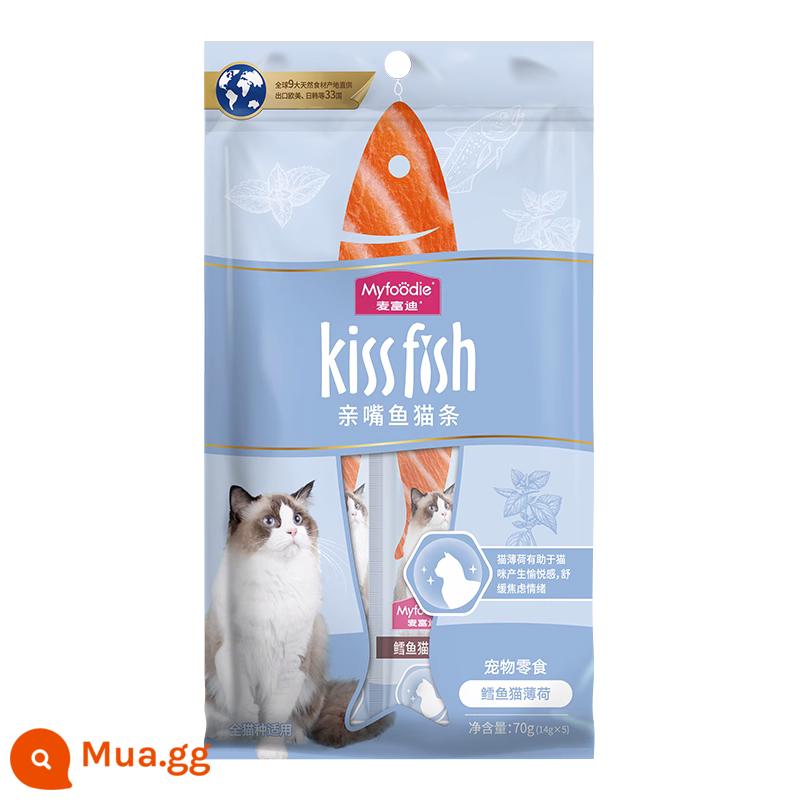 McFoody Cat Strips 100 Miếng 30 Miếng Nguyên Hộp Kiss Cá Sữa Dê Túi Đựng Thực Phẩm ướt Đồ Ăn Nhẹ Cho Mèo Thức Ăn Đóng Hộp Cho Mèo - [Loại hiệu ứng] Catnip cá tuyết