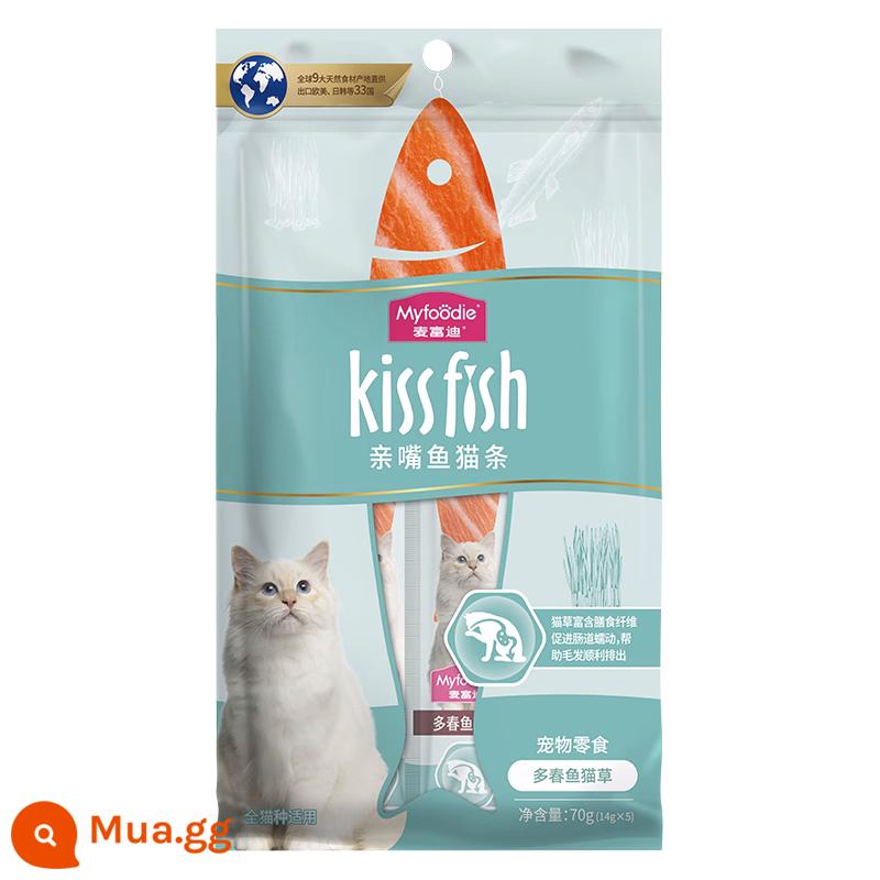 McFoody Cat Strips 100 Miếng 30 Miếng Nguyên Hộp Kiss Cá Sữa Dê Túi Đựng Thực Phẩm ướt Đồ Ăn Nhẹ Cho Mèo Thức Ăn Đóng Hộp Cho Mèo - [Mô hình hiệu quả] Cá suối cỏ mèo