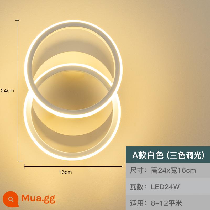 Đèn Tường Hành Lang Đèn Lối Vào Phòng Ngủ Đèn Ngủ Hiện Đại Đơn Giản Bắc Âu Sáng Tạo Phòng Khách Nền Tường Đèn Trang Trí - Loại A trắng ba màu 24w