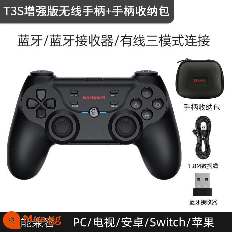 Gaishi Chick T3S Gamepad Máy tính PC Phiên bản TV di động Bluetooth Switch Wireless God God Minecraft Steam Dual -Danded GTA5 Horizon Live Android Apple - Gà T3S phiên bản nâng cao + túi đựng có tay cầm