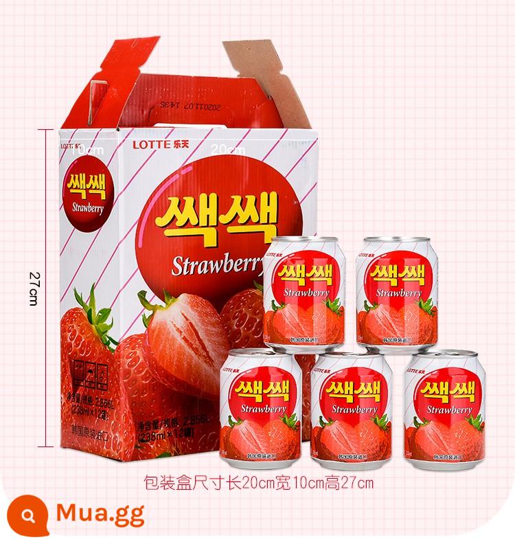 Thùng 12 lon nước ép xoài nguyên hộp nhập khẩu Hàn Quốc màu đỏ tươi Nước xoài Lotte LOTTE Nước nho Haitai hỗn hợp nhiều vị - Nước ép dâu tây Lotte hộp quà 238ml *12 chai