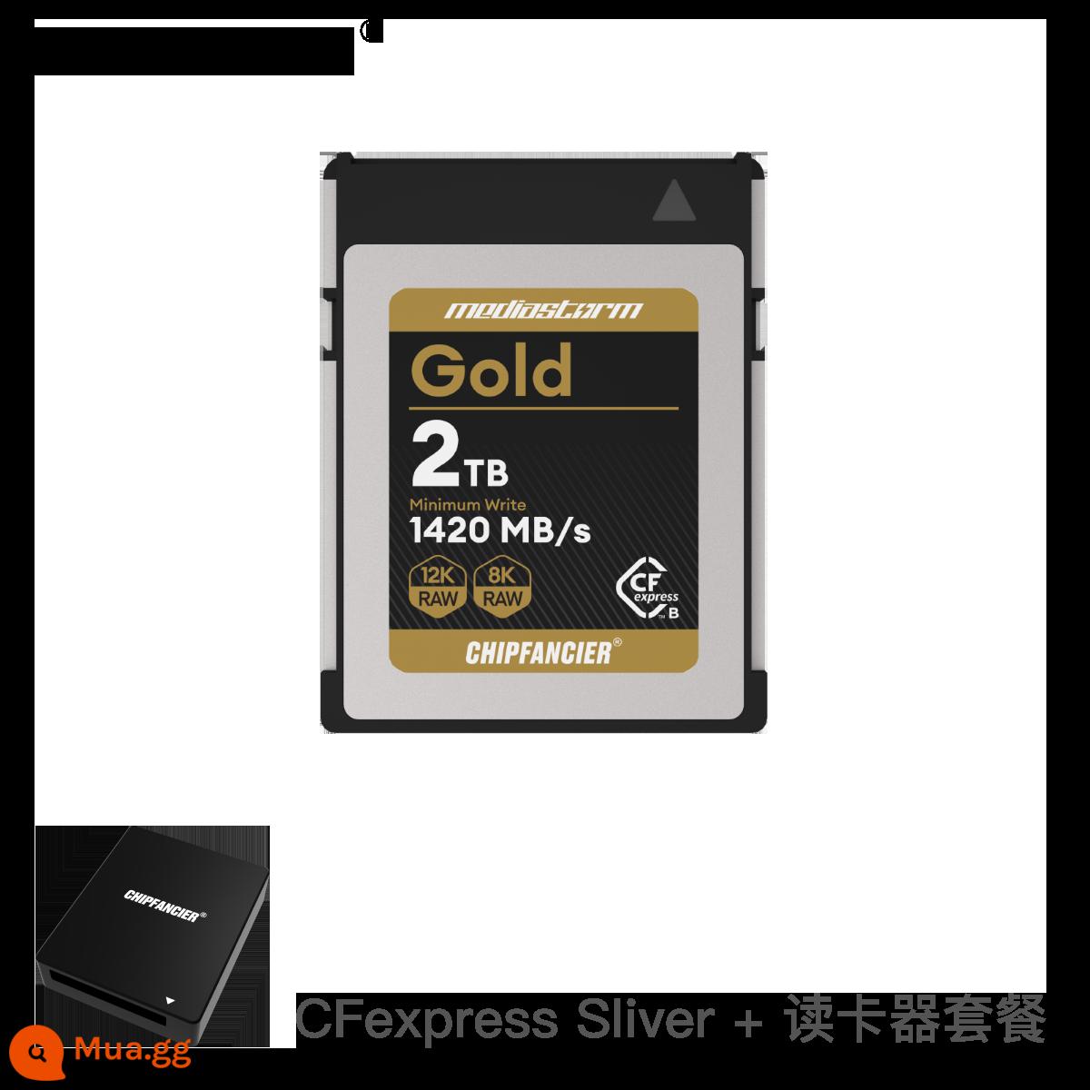 Thẻ nhớ CHIPFANCIER Gold CFexpress TypeB Z9 Z8 8.3K Chụp liên tục hiệu suất cao - Gói đầu đọc thẻ Gold 2T