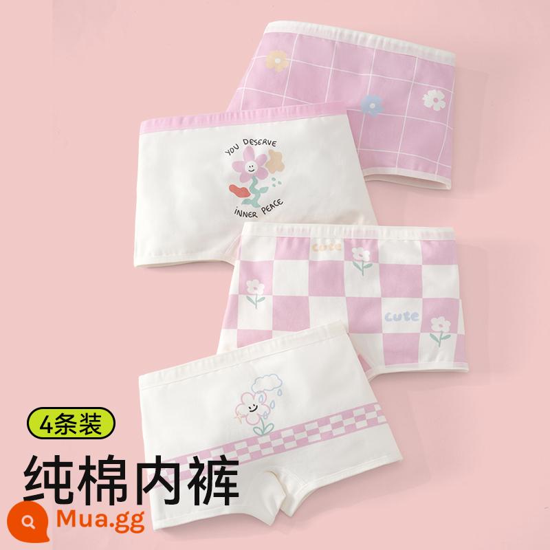 Quần lót bé gái cotton nguyên chất boxer quần boxer trẻ em cotton mùa hè quần đùi bé gái không véo mông quần an toàn bé gái - Suge Girl (4 múi) Thoáng khí và thân thiện với làn da