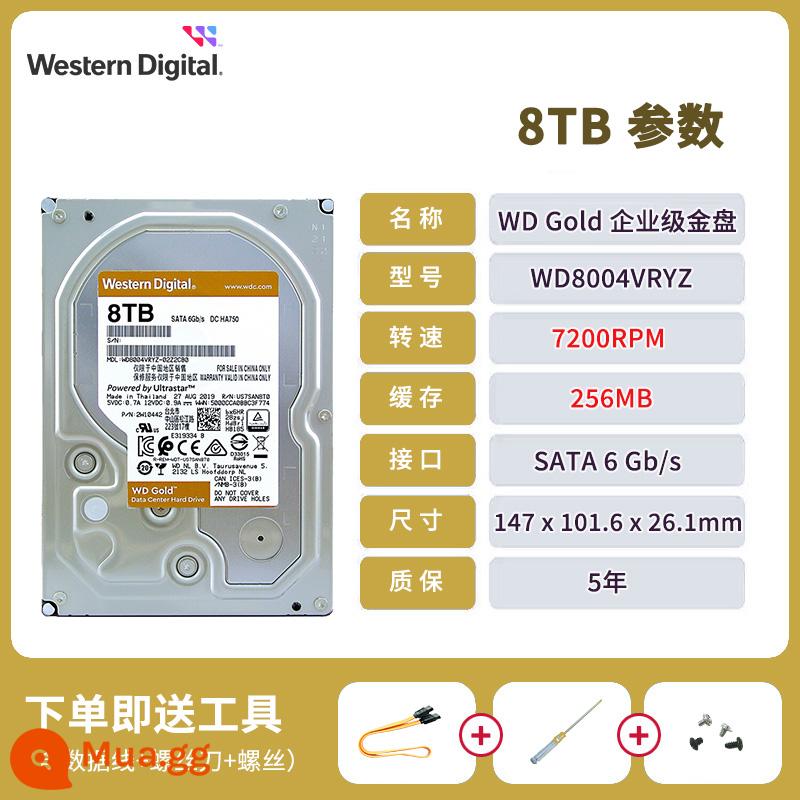 Đĩa vàng mới WD Western Digital GOLD 4t/6t/8t/10t/12t/14t/16T ổ cứng cơ 7200 rpm - Tấm vàng-8T