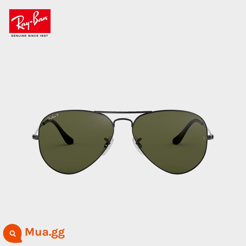 [Tự hành] RayBan Kính phân cực nam nữ Ray-Ban nhập khẩu dòng kính phi công RB3025 - 0RB3025004/5858 Kính phân cực màu xanh lá cây khung Gunmetal 58 size