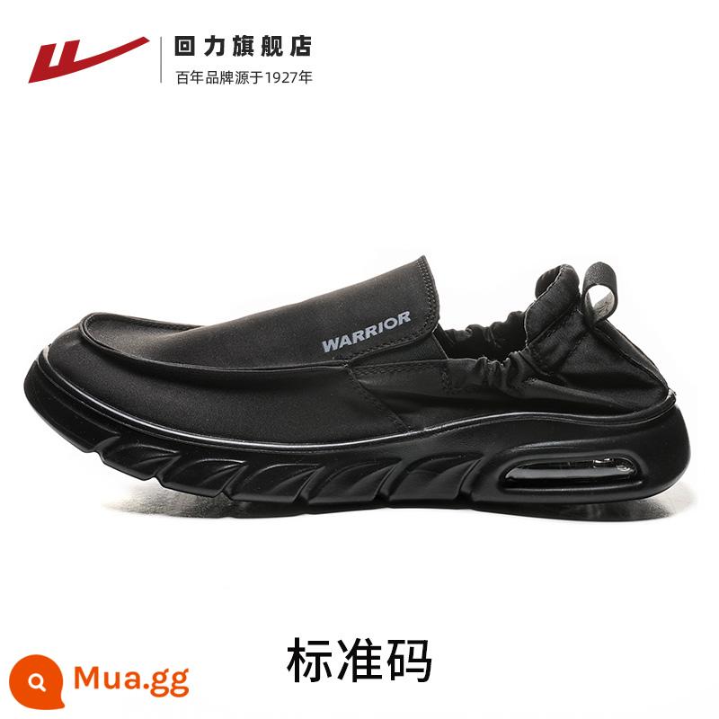 Kéo lại giày nam slip-on thoáng khí giày lười nam giày vải nam giày đế mềm cũ giày vải nam Bắc Kinh - 0673 đen đen