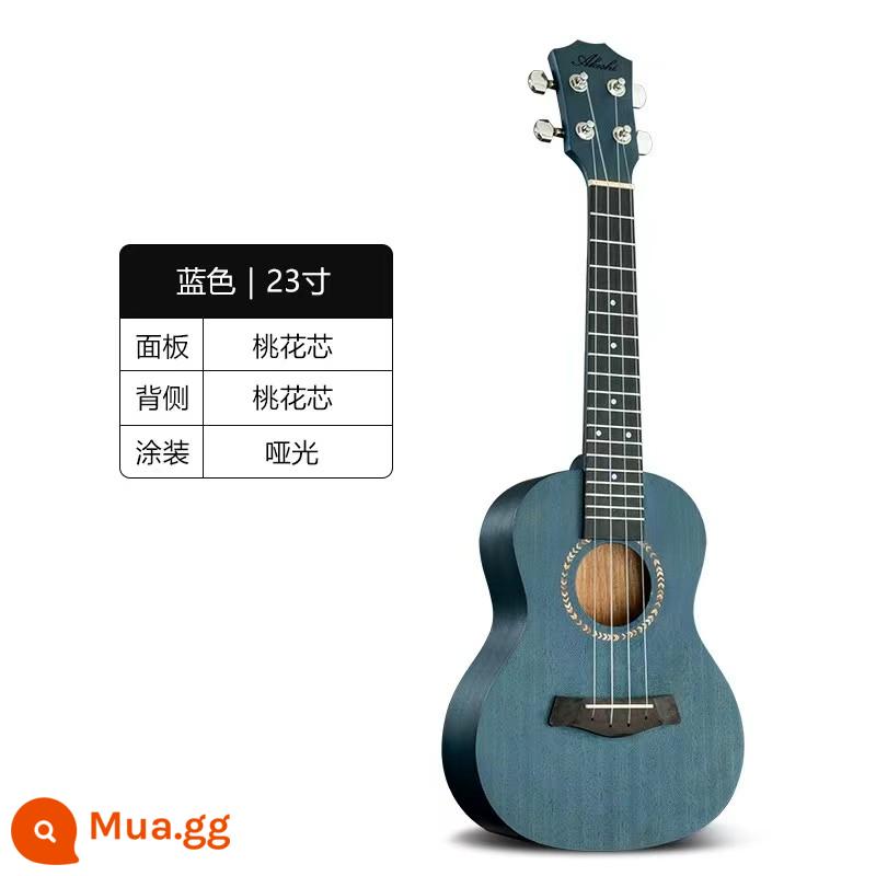 akeshi ukulele người mới bắt đầu phụ nữ chàng trai và trẻ em người lớn 23 inch mục veneer ukulele đàn guitar nhỏ - 23 inch màu xanh + phụ kiện + hướng dẫn