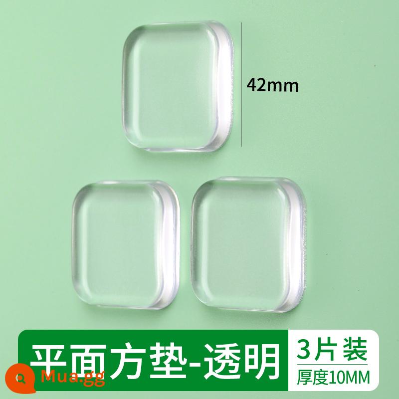 Miếng dán tường chống trượt bằng silicone trong suốt chống va chạm tay nắm cửa tủ đồ nội thất Miếng đệm cửa hút im lặng Miếng dán tường chống trượt - Thảm vuông phẳng trong suốt (gói 3)