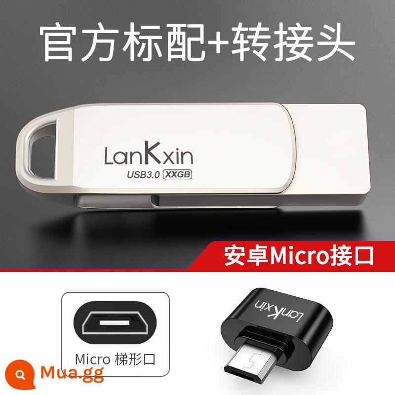 Lanke Core 3.0 Đĩa U Tốc Độ Cao 32G Tặng Tùy Chỉnh Chữ USB Máy Tính Chính Hãng Ô Tô Đôi Di Động USB đèn LED - 32G [Cấu hình tiêu chuẩn + bộ chuyển đổi] Android Micro