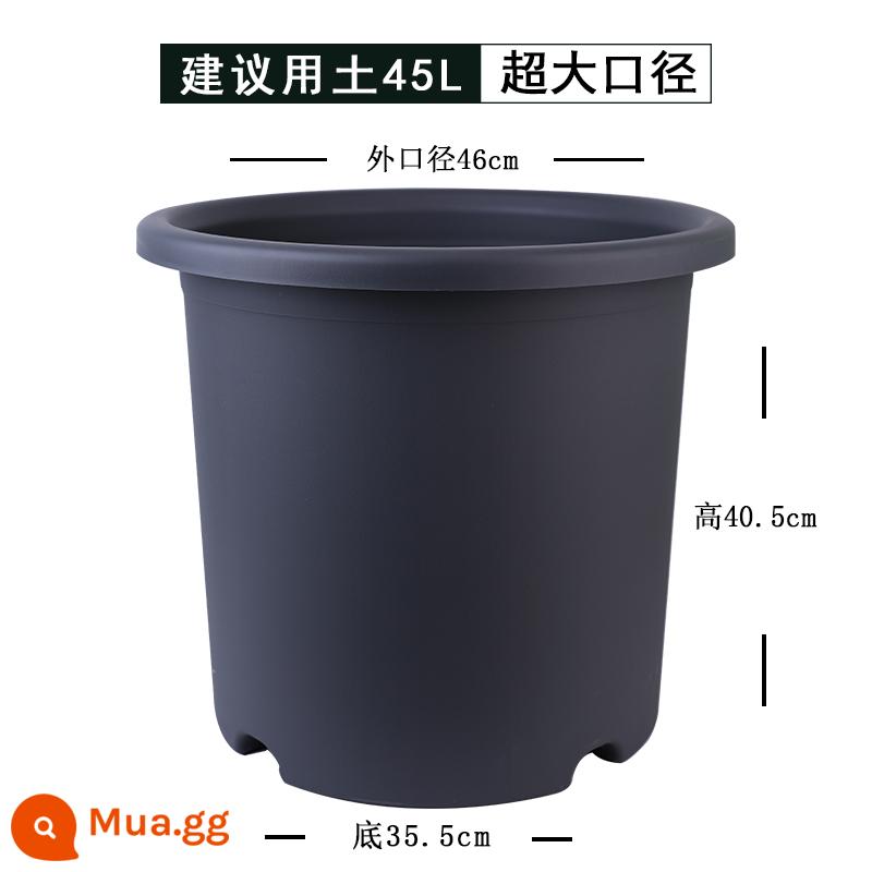 Nồi cực lớn 10 gallon hộ gia đình deepot chậu hoa nhựa tú cầu hoa hồng kiểm soát rễ nhựa núi xanh chậu cây - [Đen số 14] Xám đen (3 chậu)