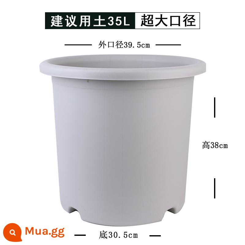 Nồi cực lớn 10 gallon hộ gia đình deepot chậu hoa nhựa tú cầu hoa hồng kiểm soát rễ nhựa núi xanh chậu cây - [Đen số 12] Trắng nhạt (1 chậu)