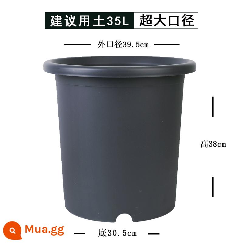 Nồi cực lớn 10 gallon hộ gia đình deepot chậu hoa nhựa tú cầu hoa hồng kiểm soát rễ nhựa núi xanh chậu cây - [Tối số 12] Xám đen (1 chậu)