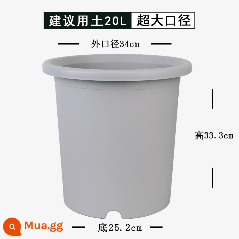 Nồi cực lớn 10 gallon hộ gia đình deepot chậu hoa nhựa tú cầu hoa hồng kiểm soát rễ nhựa núi xanh chậu cây - [Đen số 10] Trắng nhạt (1 chậu)