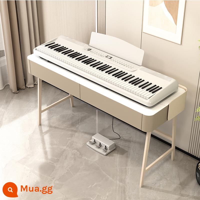 Đàn piano điện tử di động búa nặng 88 phím dành cho trẻ em mới bắt đầu dành cho người lớn giáo viên mẫu giáo nhà sản xuất đàn piano điện tử chuyên nghiệp - Mô hình chuyên nghiệp-di động ngoài trời búa nặng ba bước trắng-Bluetooth