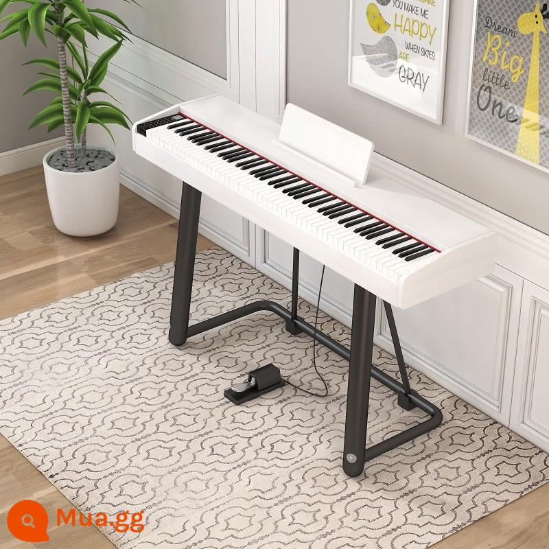 Đàn piano điện tử di động búa nặng 88 phím dành cho trẻ em mới bắt đầu dành cho người lớn giáo viên mẫu giáo nhà sản xuất đàn piano điện tử chuyên nghiệp - Kiểm tra chứng nhận model-bàn đạp đơn búa nặng 88 phím gỗ trắng-Bluetooth