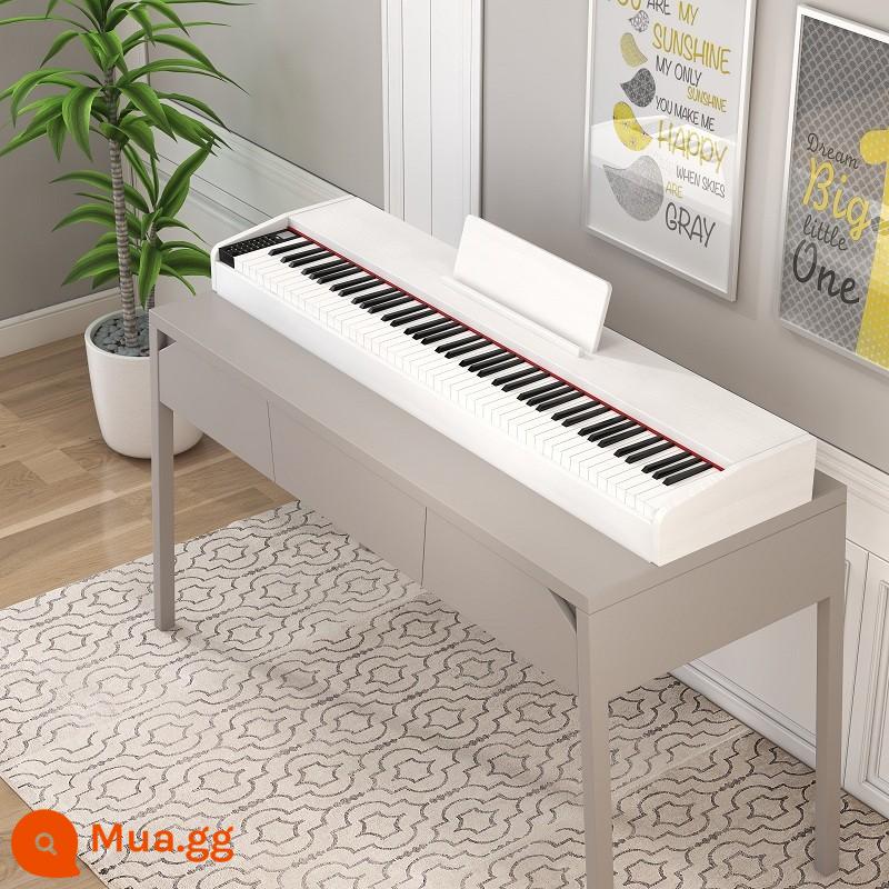 Đàn piano điện tử di động búa nặng 88 phím dành cho trẻ em mới bắt đầu dành cho người lớn giáo viên mẫu giáo nhà sản xuất đàn piano điện tử chuyên nghiệp - Bàn đạp đơn cấp nguồn 88 phím Bluetooth đa chức năng màu trắng bằng gỗ