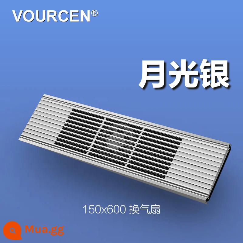 15*60 Quạt Thông Gió Tích Hợp Trần Hình Chữ Nhật Khóa Tổ Ong Bảng Lớn 150X600 Hút Hợp Kim Nhôm Dạng Lưới Tản Nhiệt - Quạt thông gió tích hợp trần 150X600 [Moonlight Silver]