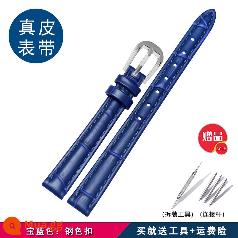 Dây đeo đồng hồ cỡ nhỏ dành cho nữ, phù hợp với Ajidou/Fuli Fuli WF15B02/Ju Lishi JA-660/544/928 - Màu xanh hoàng gia: khóa thép