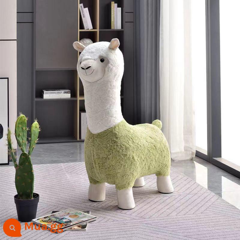 Dễ Thương Alpaca Búp Bê Sang Trọng Đồ Chơi Alpaca Phân Ghế Sáng Tạo Trang Trí Phòng Khách Internet Người Nổi Tiếng Phân Quà Tặng Sinh Nhật - Alpaca trái cây xanh❤Lông cừu dày