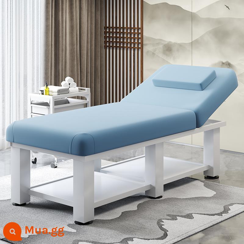 Giường làm đẹp thẩm mỹ viện giường massage đặc biệt trị liệu y học cổ truyền Trung Quốc giường massage gấp hình xăm cơ thể giường thêu lửa trị liệu giường moxibustion - Chân vuông 8cm da dày 185*70 xanh