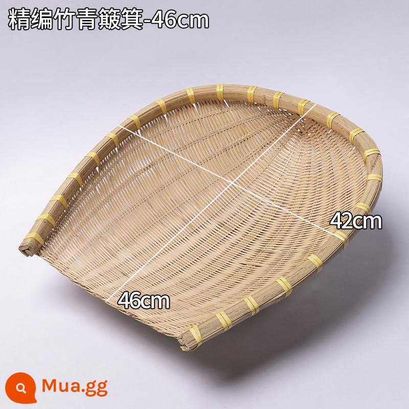 Giỏ trái cây đan bằng tre handmade đĩa trái cây sấy khô đồ ăn nhẹ nhà bếp cống giỏ hấp bánh mì giỏ trái cây tấm bình dị đan tre - Tàn Xốp Dày-Tre Xanh-46cm