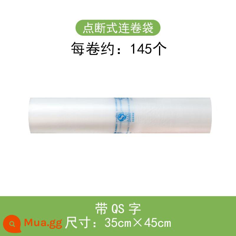 Túi giữ tươi túi thực phẩm siêu thị lớn và nhỏ túi nhựa đặc biệt breakpoint hộ gia đình xé gói kinh tế với túi cuộn - 2 pound với ký tự QS 35*45