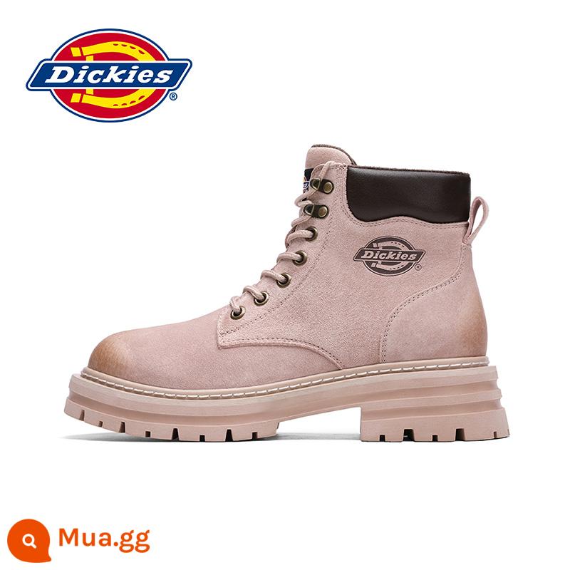 Dickies Giày bốt Martin đế dày nữ mùa thu đông phong cách Anh giày bốt ngắn nữ Plus nhung 2023 bốt đi tuyết giày cotton - 57 màu hồng