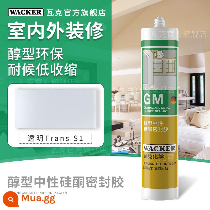 Thương hiệu Đức Wacker GM keo dán kính trung tính chống thấm nước chống nấm mốc đường may đẹp keo dán cạnh keo silicone màu trắng trong suốt - Universal GM trong suốt