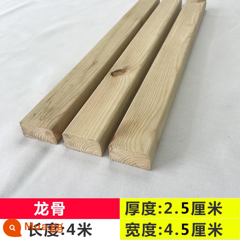 Pinus sylvestris ván gỗ chống ăn mòn sân ngoài trời sân thượng sàn nho khung hàng rào ván keel dải gỗ vuông - Gỗ chống ăn mòn dày 2,5 cm * rộng 4,5 cm * dài 4 mét