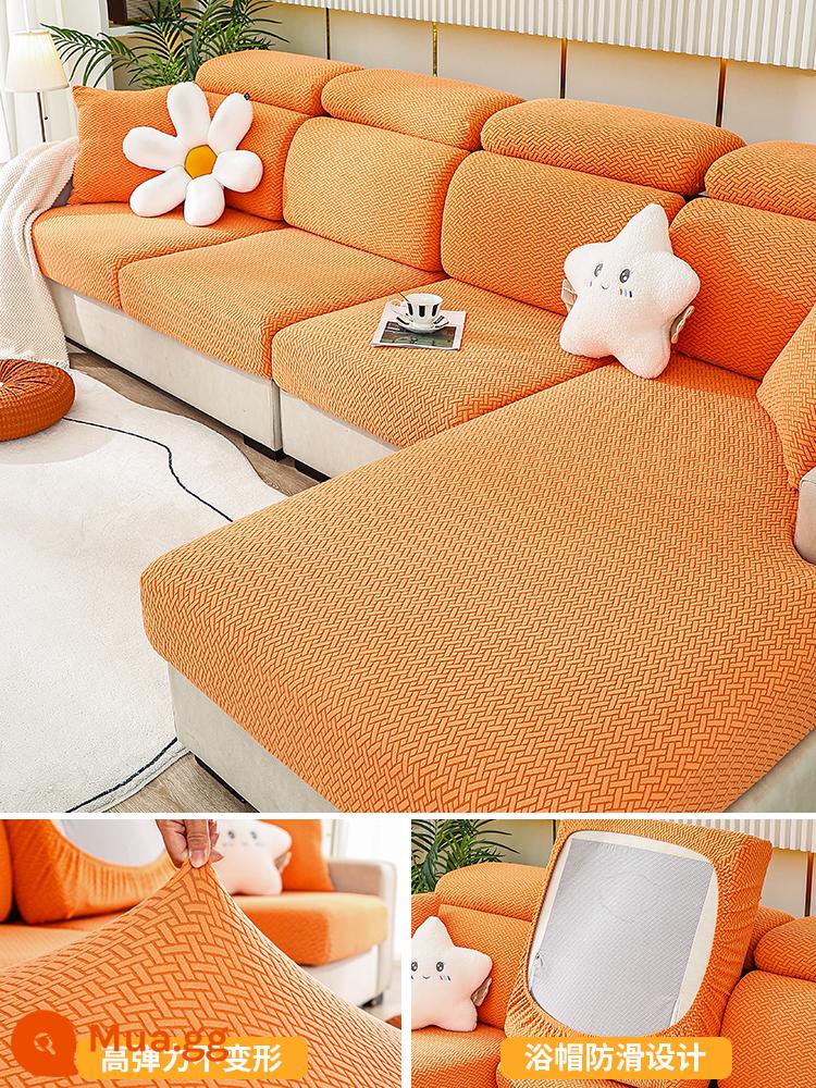 Ghế Sofa Co Giãn Ghế Sofa Tất Cả Bao Gồm Đa Năng Bốn Mùa Đa Năng Chống Trơn Trượt Sofa Đệm Ghế Sofa Mới 2022 - Lưới màu cam xiên