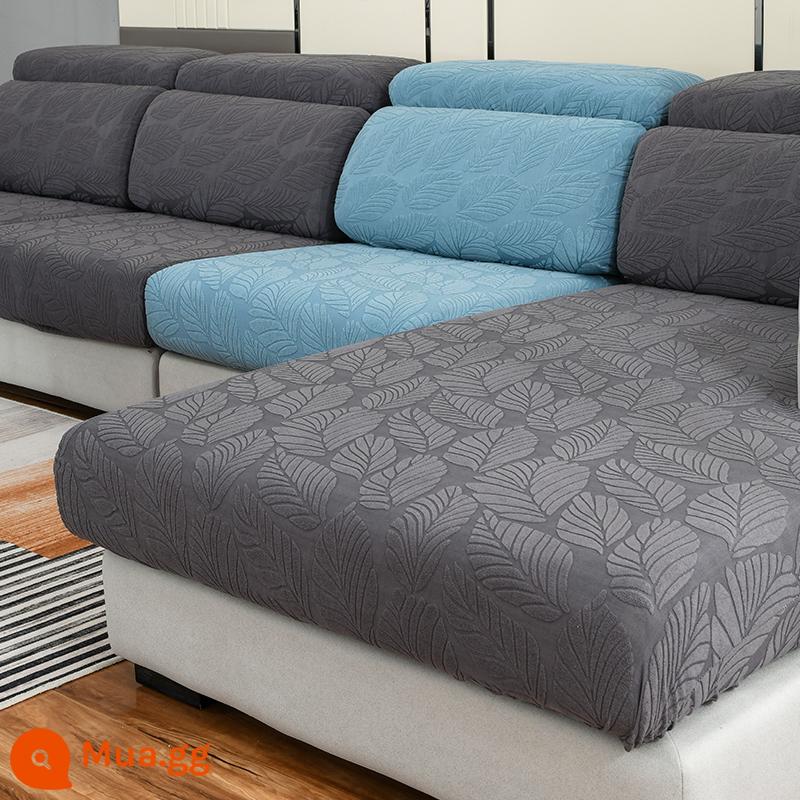 Ghế Sofa Ghế Sofa Tất Cả Bao Gồm Đa Năng Mới 2022 Sofa Đệm Đàn Hồi Sofa Bốn Mùa Đa Năng Tựa Lưng - Lá to - màu xám đen