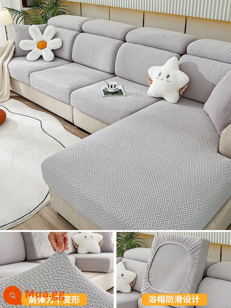 Ghế Sofa Co Giãn Ghế Sofa Tất Cả Bao Gồm Đa Năng Bốn Mùa Đa Năng Chống Trơn Trượt Sofa Đệm Ghế Sofa Mới 2022 - Lưới xiên - xám nhạt