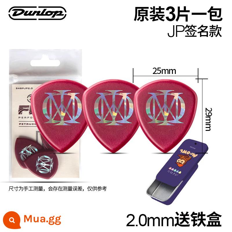 Dunlop Dunlop Dream Theatre JP Signature Paddle Bass Electric Acoustic Guitar Speed Ballad Sweeping Jazz3 - [Ba miếng gốc mỗi gói] Mẫu đặc trưng của John Petrucci 2.0mm + hộp sắt miễn phí